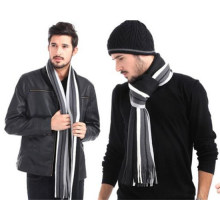 Men Winter Classical Striped Men′s Wool Scarf (82020)